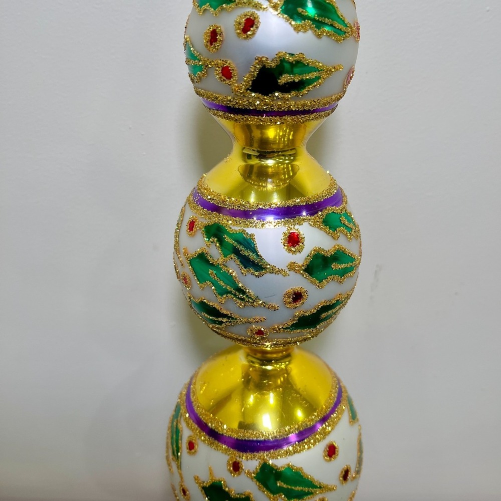 Christopher Radko Retired Vintage Extremely Rare HOLLY RIBBONS FINIAL 1993 - Picture 10 of 14